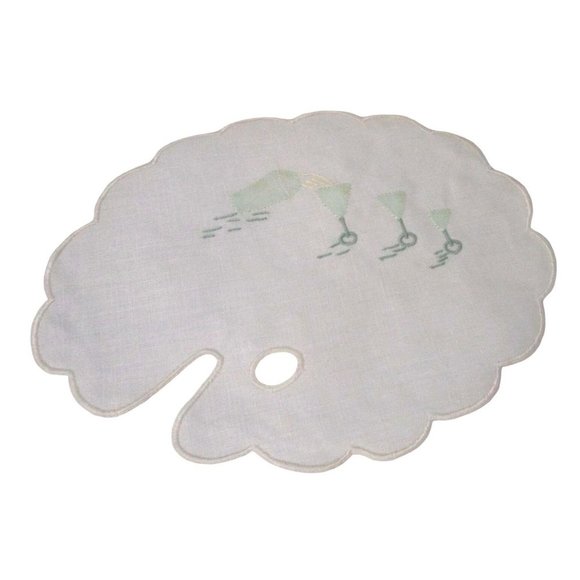 Vintage Martini Shaker Artist Palette Cocktail Napkin Applique Embroidery GUC - Picture 7 of 16